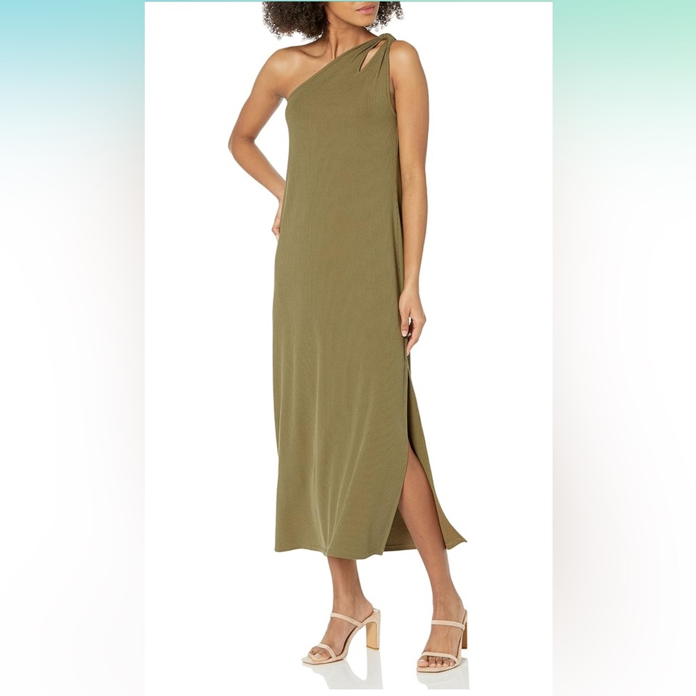 The Drop Women’s Mickey Loose-Fit One Shoulder Cutout Rib Knit Maxi Dress